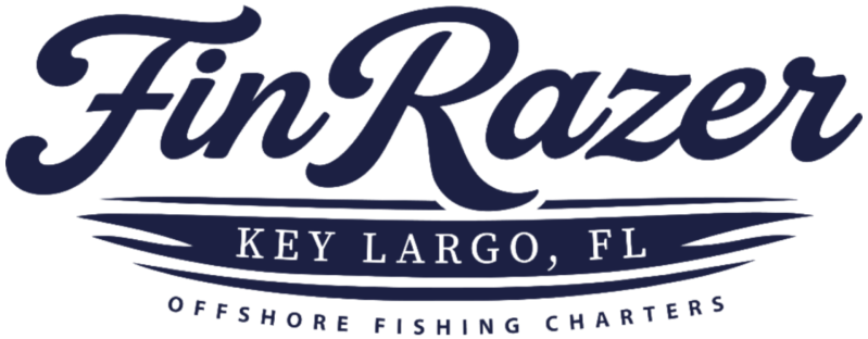 Fin Razer logo with 'Key Largo, FL' and 'Offshore Fishing Charters' in stylish font.